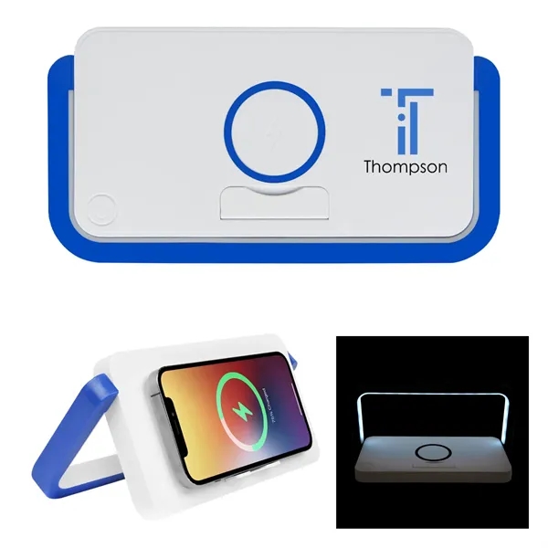 Desktop LED reading lamp and 10W wireless charger and adjustable phone... from ASI 61125 Hit Promotional Products / Hit®
