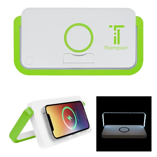 Desktop LED reading lamp and 10W wireless charger and adjustable phone... from ASI 61125 Hit Promotional Products / Hit®