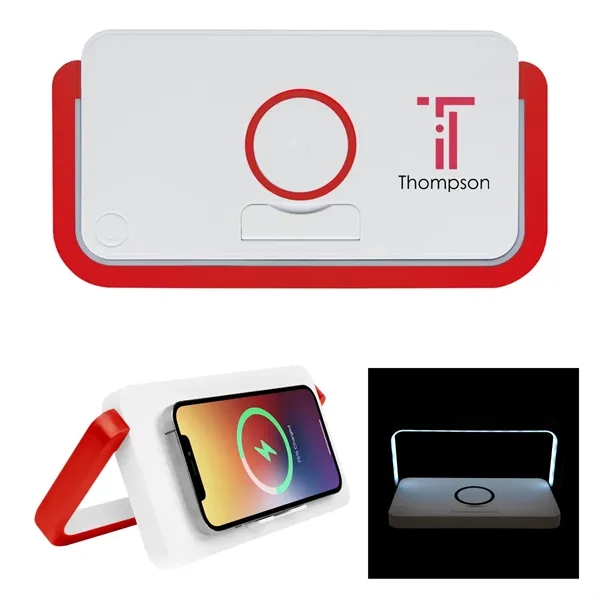 Desktop LED reading lamp and 10W wireless charger and adjustable phone... from ASI 61125 Hit Promotional Products / Hit®