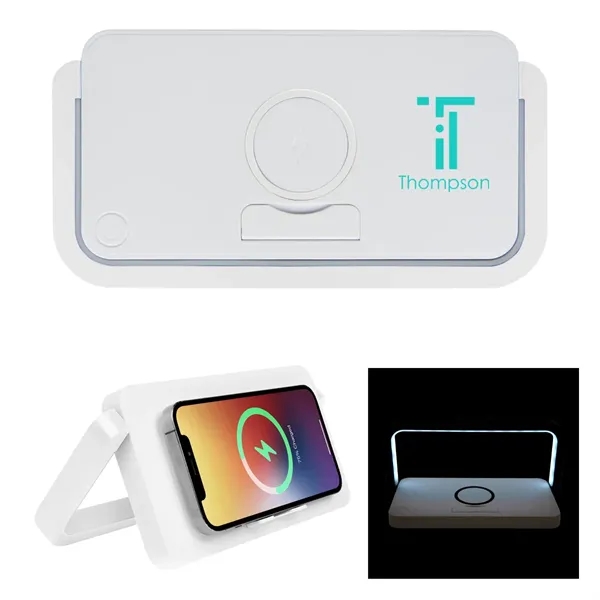 Desktop LED reading lamp and 10W wireless charger and adjustable phone... from ASI 61125 Hit Promotional Products / Hit®