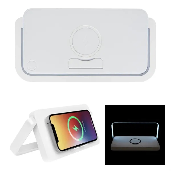 Desktop LED reading lamp and 10W wireless charger and adjustable phone... from ASI 61125 Hit Promotional Products / Hit®