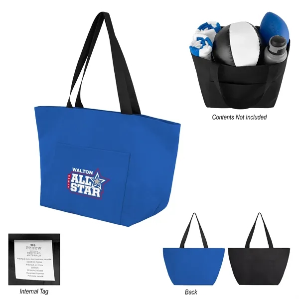 rPET tote bag with large open main compartment, front slip pocket,... from ASI 61125 Hit Promotional Products / Hit®