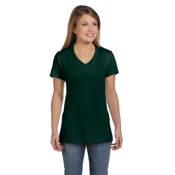 Hanes Ladies 4.5 oz.. 100% Ringspun Cotton V-Neck T-Shirt... from ASI 30208 A P Specialties / AP Specialties