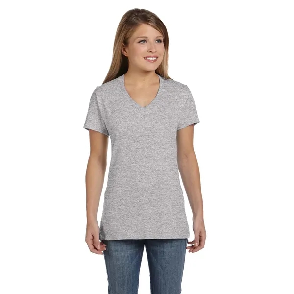 Hanes Ladies 4.5 oz.. 100% Ringspun Cotton V-Neck T-Shirt... from ASI 30208 A P Specialties / AP Specialties
