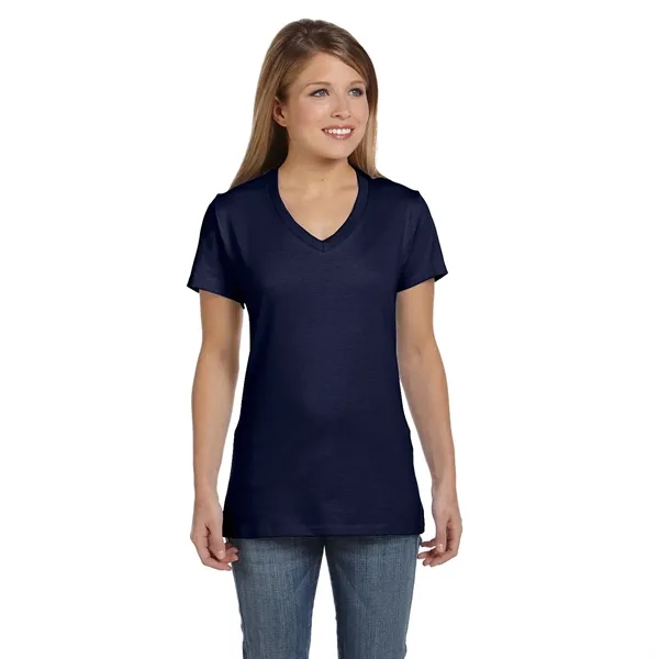 Hanes Ladies 4.5 oz.. 100% Ringspun Cotton V-Neck T-Shirt... from ASI 30208 A P Specialties / AP Specialties