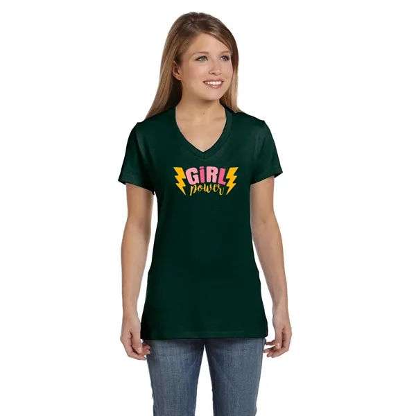 Hanes Ladies 4.5 oz.. 100% Ringspun Cotton V-Neck T-Shirt... from ASI 30208 A P Specialties / AP Specialties