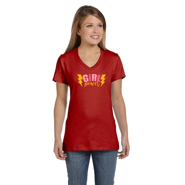 Hanes Ladies 4.5 oz.. 100% Ringspun Cotton V-Neck T-Shirt... from ASI 30208 A P Specialties / AP Specialties