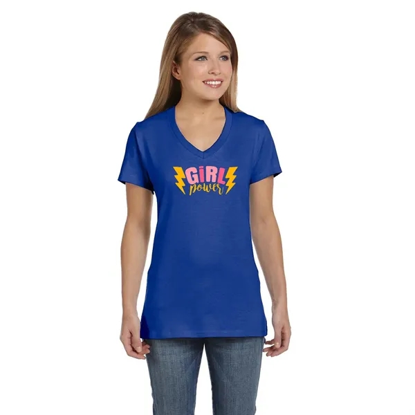 Hanes Ladies 4.5 oz.. 100% Ringspun Cotton V-Neck T-Shirt... from ASI 30208 A P Specialties / AP Specialties