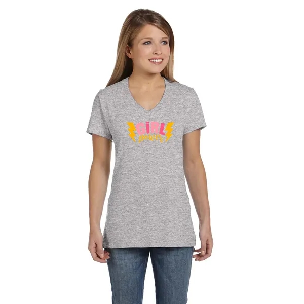 Hanes Ladies 4.5 oz.. 100% Ringspun Cotton V-Neck T-Shirt... from ASI 30208 A P Specialties / AP Specialties