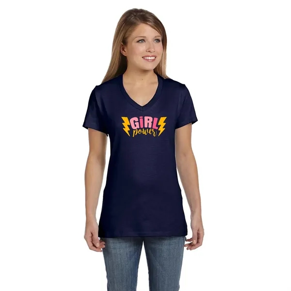 Hanes Ladies 4.5 oz.. 100% Ringspun Cotton V-Neck T-Shirt... from ASI 30208 A P Specialties / AP Specialties