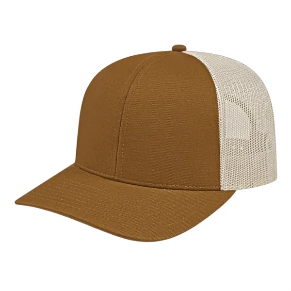 Medium profile six panel structured polyester and cotton blend cap with... from ASI 43792 Cap America Inc