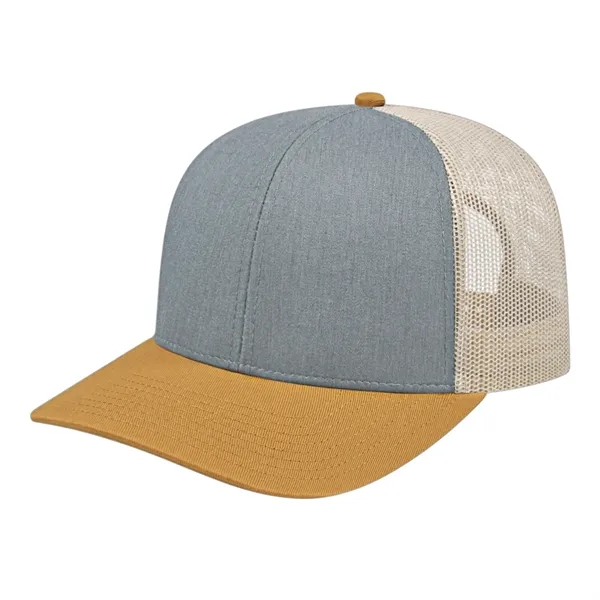 Medium profile six panel structured polyester and cotton blend cap with... from ASI 43792 Cap America Inc