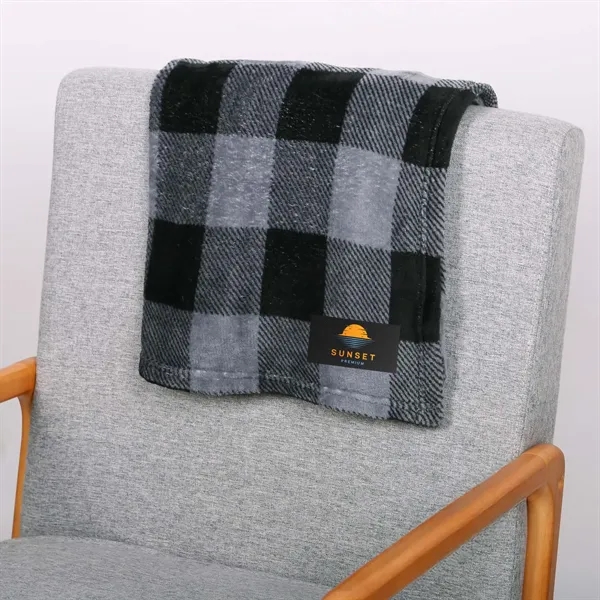 Double-sided flannel blanket made from rPET recycled material.... from ASI 61966 HPG / Beacon Promotions