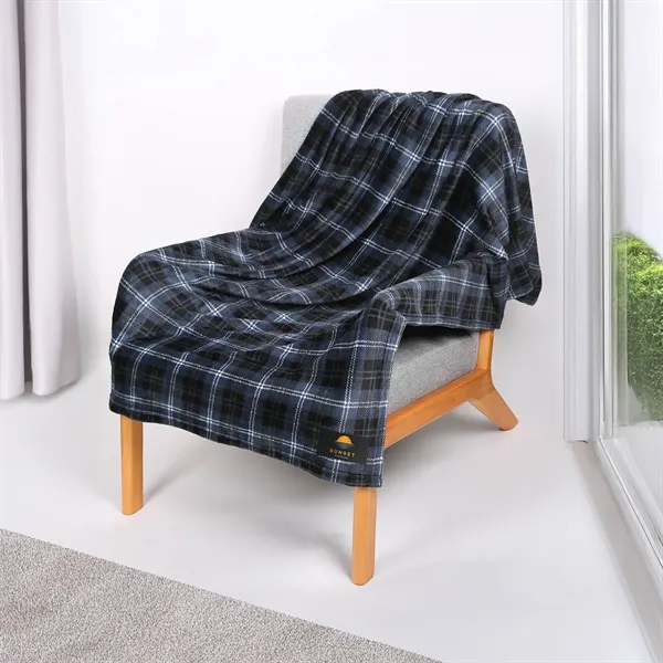 Double-sided flannel blanket made from rPET recycled material.... from ASI 61966 HPG / Beacon Promotions