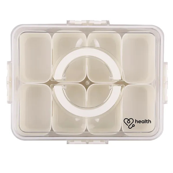 8-compartment portable snack tray with clear lid and handle.... from ASI 61966 HPG / Beacon Promotions