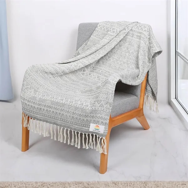 Woven throw blanket made from rPET recycled material.... from ASI 61966 HPG / Beacon Promotions