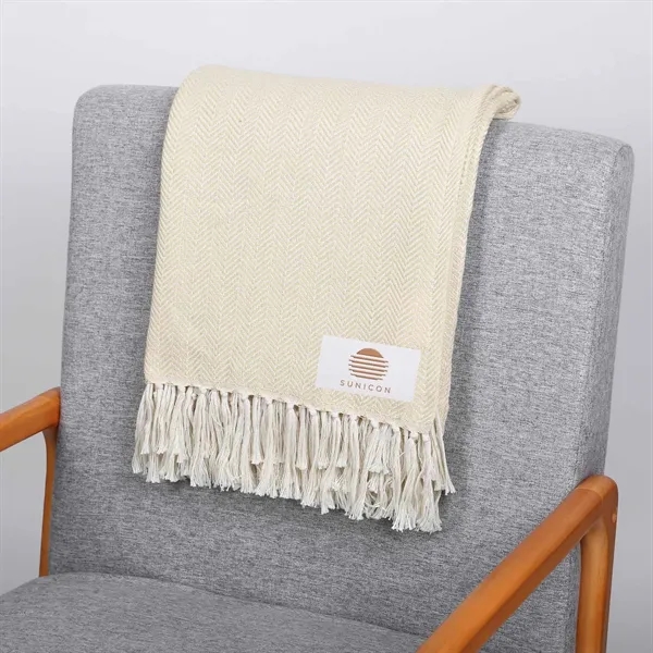 Woven throw blanket made from rPET recycled material.... from ASI 61966 HPG / Beacon Promotions
