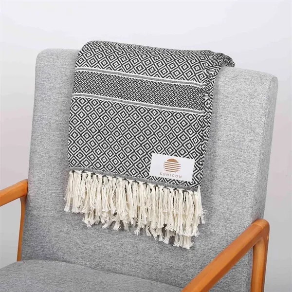 Woven throw blanket made from rPET recycled material.... from ASI 61966 HPG / Beacon Promotions