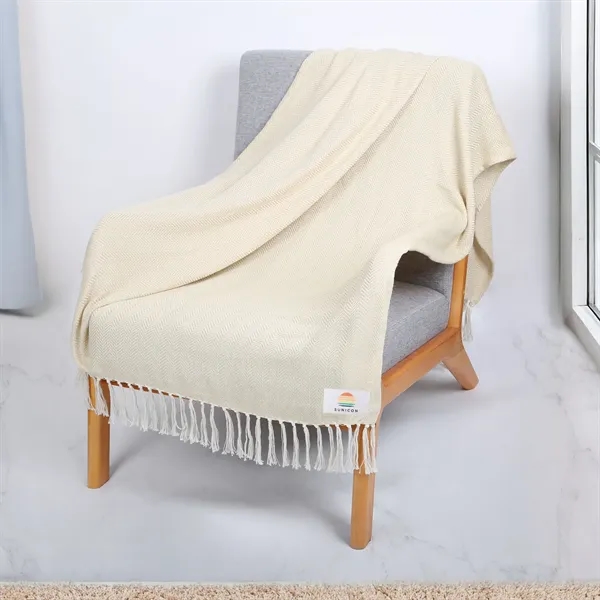 Woven throw blanket made from rPET recycled material.... from ASI 61966 HPG / Beacon Promotions