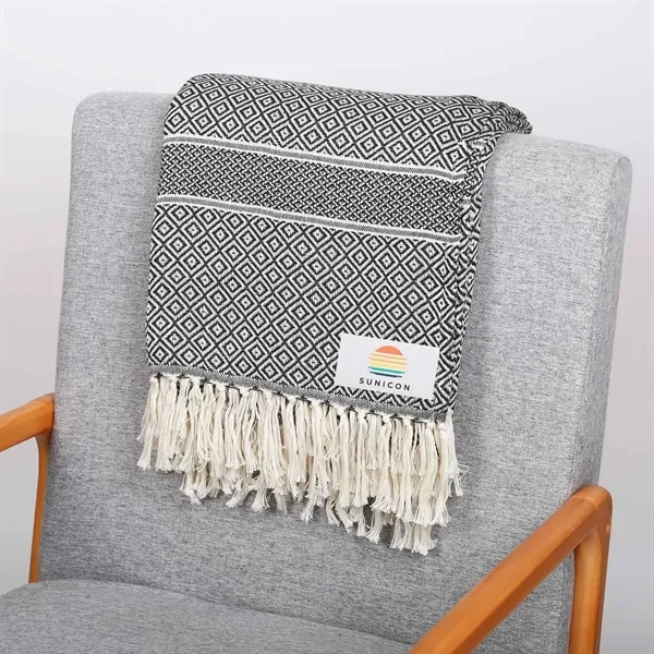 Woven throw blanket made from rPET recycled material.... from ASI 61966 HPG / Beacon Promotions