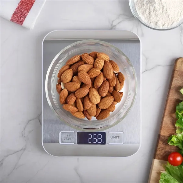 Stainless steel digital kitchen scale with precise measuring.... from ASI 61966 HPG / Beacon Promotions