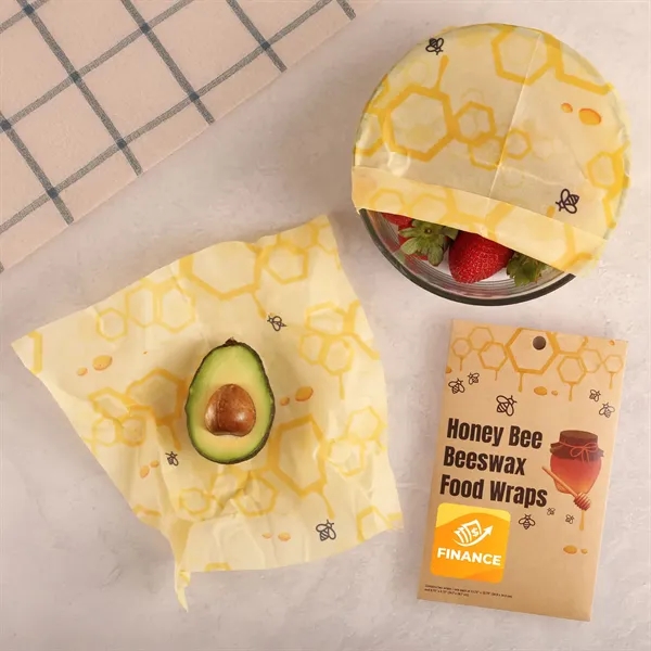 Two-pack of reusable beeswax food storage wraps in a kraft sleeve.... from ASI 61966 HPG / Beacon Promotions