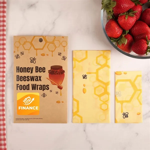 Two-pack of reusable beeswax food storage wraps in a kraft sleeve.... from ASI 61966 HPG / Beacon Promotions