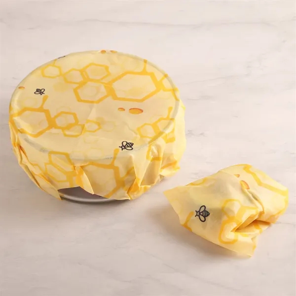 Two-pack of reusable beeswax food storage wraps in a kraft sleeve.... from ASI 61966 HPG / Beacon Promotions