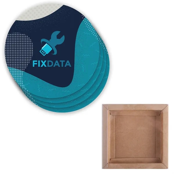 4-piece round coaster set with coasters made from recycled materials.... from ASI 61966 HPG / Beacon Promotions