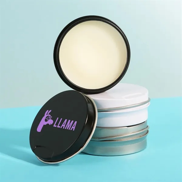 Press-to-open lip moisturizer tin with indentation on the lid.... from ASI 61966 HPG / Mixie
