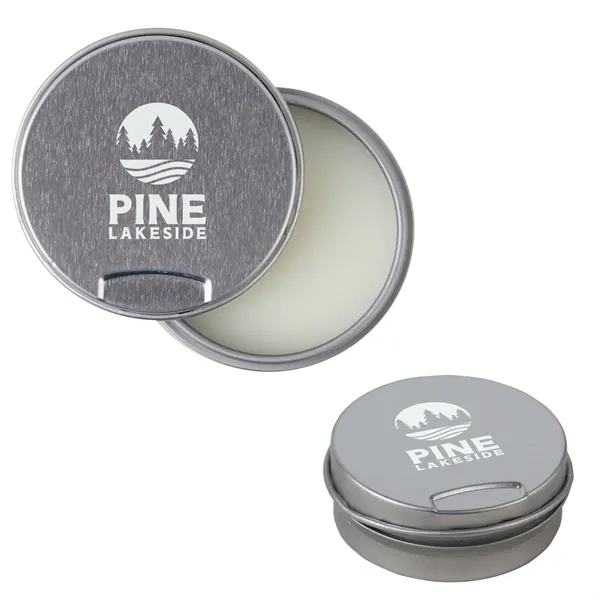 Press-to-open lip moisturizer tin with indentation on the lid.... from ASI 61966 HPG / Mixie