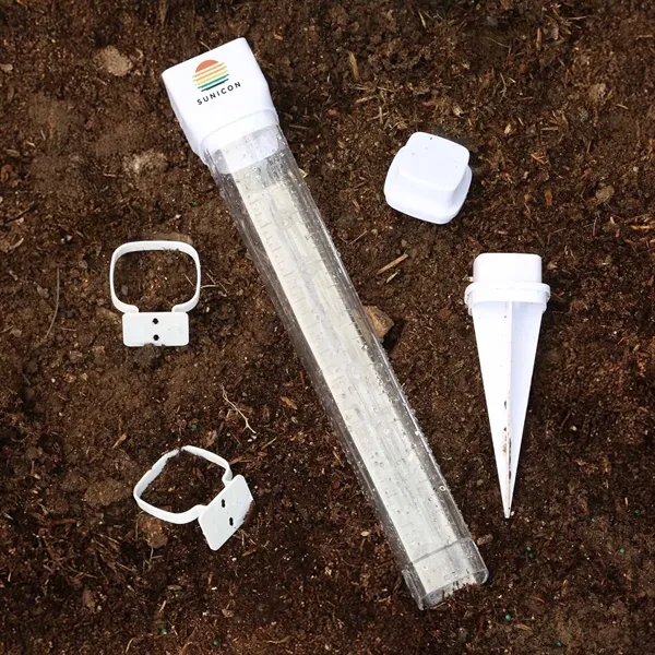 7 inch rain gauge with ground stake and post mounting options.... from ASI 61966 HPG / Beacon Promotions
