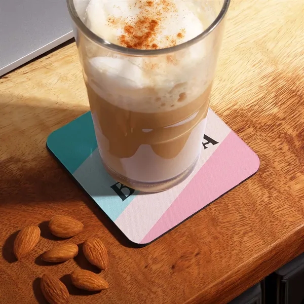 Square coaster made from recycled materials with a full color imprint.... from ASI 61966 HPG / Beacon Promotions