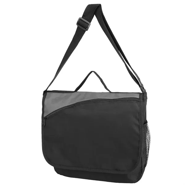 13 1/2" x 12 1/2" x 3 1/2" polyester messenger bag... from ASI 37980 Bagworld
