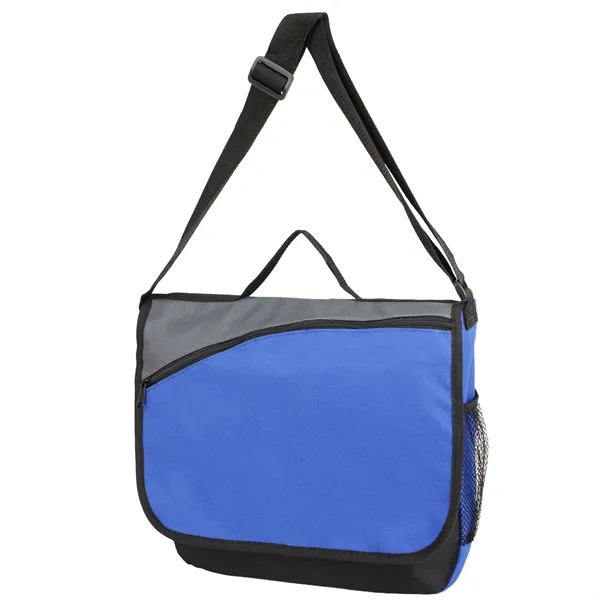13 1/2" x 12 1/2" x 3 1/2" polyester messenger bag... from ASI 37980 Bagworld