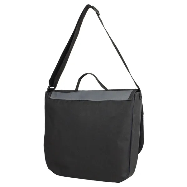 13 1/2" x 12 1/2" x 3 1/2" polyester messenger bag... from ASI 37980 Bagworld