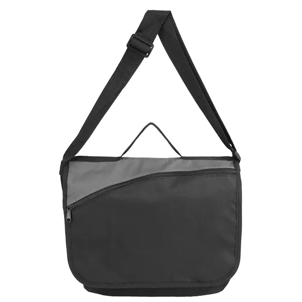 13 1/2" x 12 1/2" x 3 1/2" polyester messenger bag... from ASI 37980 Bagworld