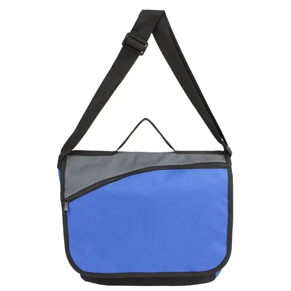 13 1/2" x 12 1/2" x 3 1/2" polyester messenger bag... from ASI 37980 Bagworld