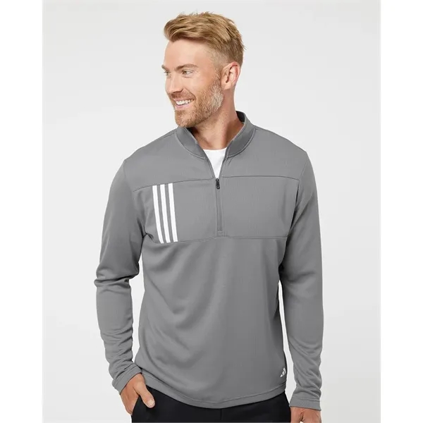Adidas 3-Stripes Double Knit Quarter-Zip Pullover... from ASI 84358 S&S Activewear