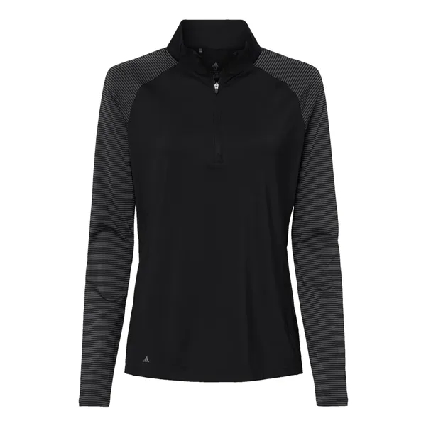 Adidas Women's Stripe Block Quarter-Zip Pullover... from ASI 84358 S&S Activewear