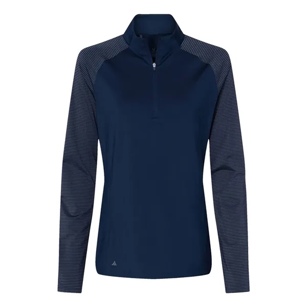 Adidas Women's Stripe Block Quarter-Zip Pullover... from ASI 84358 S&S Activewear