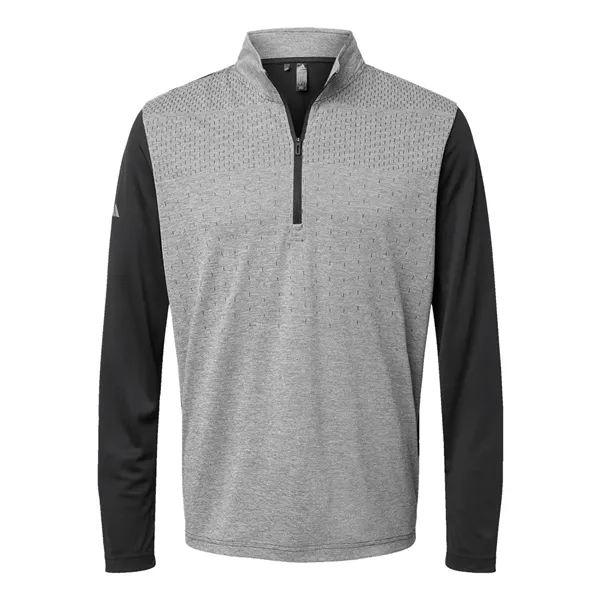 Adidas Heather Block Print Quarter-Zip Pullover... from ASI 84358 S&S Activewear