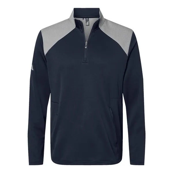 Adidas Textured Mixed Media Quarter-Zip Pullover... from ASI 84358 S&S Activewear
