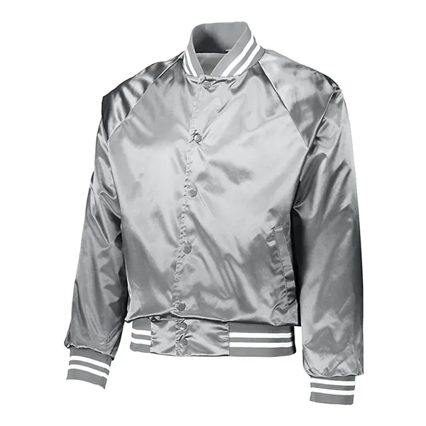 Satin Baseball Jacket Striped Trim... from ASI 84358 S&S Activewear