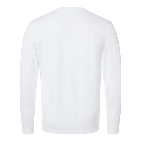 Performance long sleeve t-shirt with a self-fabric collar and cuffs. Blank... from ASI 84358 S&S Activewear