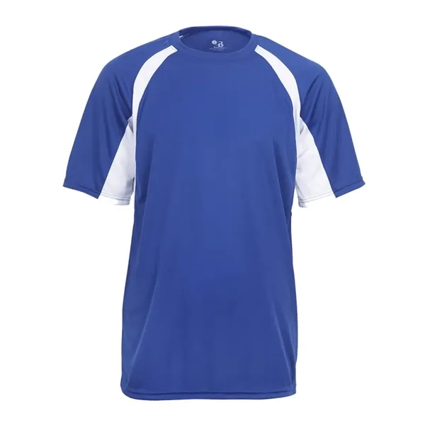 Short sleeve youth shirt with contrast panel... from ASI 84358 S&S Activewear