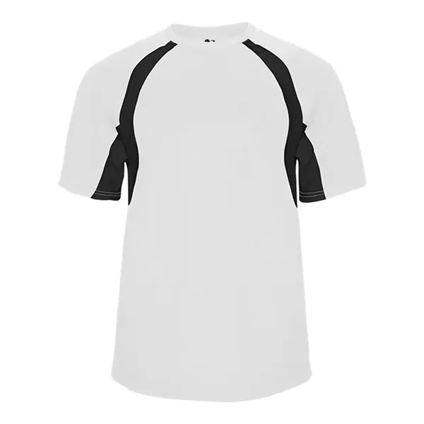 Short sleeve youth shirt with contrast panel... from ASI 84358 S&S Activewear