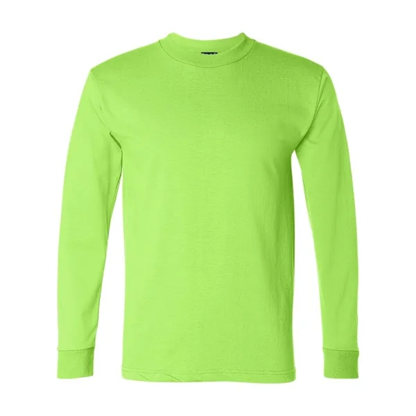 Adult pre-shrunk 100% cotton long sleeve t-shirt, union made. Blank product.... from ASI 84358 S&S Activewear