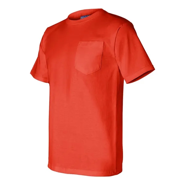 Adult pre-shrunk 100% cotton short sleeve t-shirt with a pocket, union... from ASI 84358 S&S Activewear