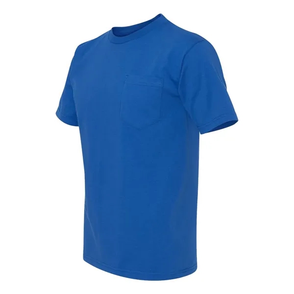 Adult pre-shrunk 100% cotton short sleeve t-shirt with a pocket, union... from ASI 84358 S&S Activewear